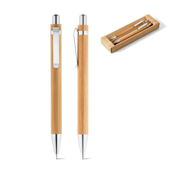 Kemični svinčnik in komplet tehničnih svinčnikov iz bambusa