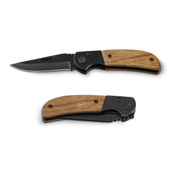 Žepni nož iz nerjavečega jekla in lesa