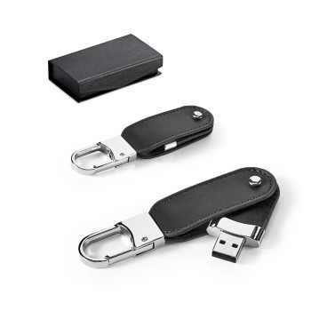 USB ključek um. usnje s kovinsko sponko 8GB