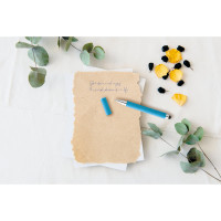 Kemični svinčnik iz kraft karton s pokrovčkom in touchem 91621