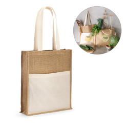Nakupovalna vrečka iz jute (240 g/m²) z bombažnim žepom Braga 92823
