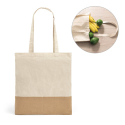 Vrečka iz 100% bombaža (160 g/m²) z detajli imitacije jute 92882