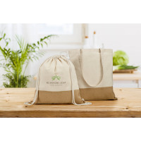 Športna vrečka iz 100% bombaža z detajlom imitacije jute (160 g/m²) 92919