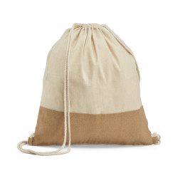 Športna vrečka iz 100% bombaža z detajlom imitacije jute (160 g/m²) 92919