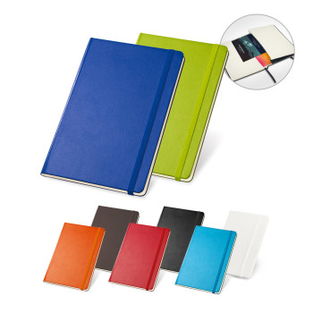 Beležka A5 z elastiko, črtnimi listi in notranjim žepom Twain 93494