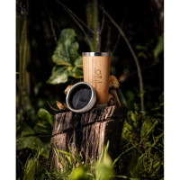 Potovalna skodelica iz lesa z dvojno steno 500ml Pietro 94241