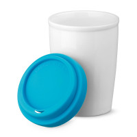 Skodelica iz porcelana s silikonskim pokrovom 220ml DUWAL 94692