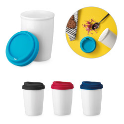 Skodelica iz porcelana s silikonskim pokrovom 220ml DUWAL 94692