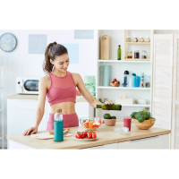 Steklenička iz borosilikatnega stekla z lesenim pokrovom 600ml Dakar 94699