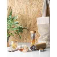 Skodelica iz borosilikatnega stekla z lesenim pokrovom 350ml 94767