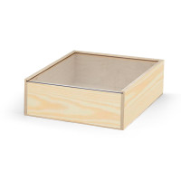 Lesena darilna škatla s prozornim pokrovom 348 x 308 x 111mm 94945