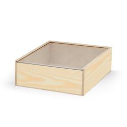 Lesena darilna škatla s prozornim pokrovom 348 x 308 x 111mm 94945