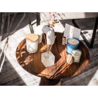 Dišeča sveča v steklenem kozarcu s pluta pokrovom - veganski sojin vosek 95075