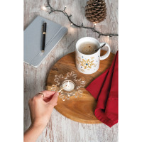 Božična svečka s steklenim svečnikom snežinka ELAINE 95836