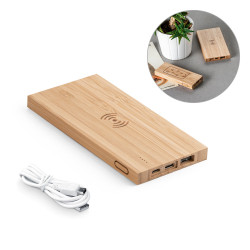 Lesena prenosna baterija 5.000mAh z brezžičnim polnilcem 5W 97909