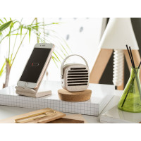 Stojalo in brezžični polnilec (10W) za mobitel iz pšenične slame in ABS Englert 97932