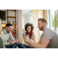 Komplet družabnih iger 4 v 1 v leseni škatli Playtime 98001