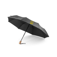 Zložljiv dežnik z avto odpiranjem in zapiranjem rPET z lesenim ročajem 99cm 99040