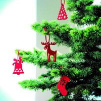 Komplet 6 obešalnikov iz filca za drevo ROUGE CX1335-05