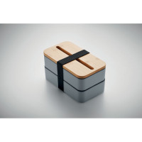 Škatla za malico - dvodelna - lesen pokrov - iz recikliranega PP WINT MO2088-20