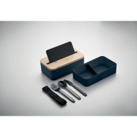 Škatla za malico - dvodelna - lesen pokrov - iz recikliranega PP WINT MO2088-85