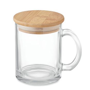 Steklena skodelica z lesenim pokrovom 300ml CELESTIAL MO2091-22