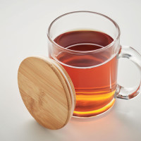 Steklena skodelica z lesenim pokrovom 300ml CELESTIAL MO2091-22