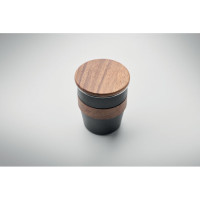 Kovinska skodelica z lesenim pokrovom 350ml WALNUT MO2322-03