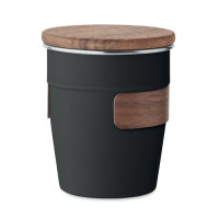 Kovinska skodelica z lesenim pokrovom 350ml WALNUT MO2322-03