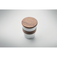 Kovinska skodelica z lesenim pokrovom 350ml WALNUT MO2322-06