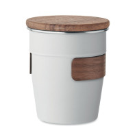Kovinska skodelica z lesenim pokrovom 350ml WALNUT MO2322-06