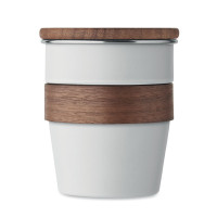 Kovinska skodelica z lesenim pokrovom 350ml WALNUT MO2322-06