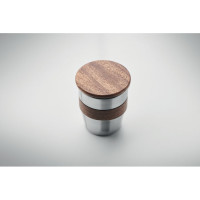 Kovinska skodelica z lesenim pokrovom 350ml WALNUT MO2322-16