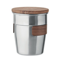 Kovinska skodelica z lesenim pokrovom 350ml WALNUT MO2322-16