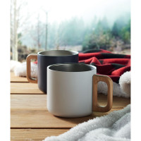 Kovinska termo skodelica z lesenim ročajem 350ml ACERO MO2325-06