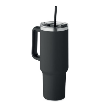 Velika kovinska termo skodelica s slamico 1200ml SUMA MO2327-03
