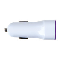 USB polnilec za avto - dvojni - obroba sveti med polnjenjem KFZ Fruit, vijolična 092812