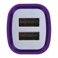USB polnilec za avto - dvojni - obroba sveti med polnjenjem KFZ Fruit, vijolična 092812