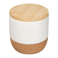 Sveča v keramične kozarcu z lesenim pokrovomBruges 424306