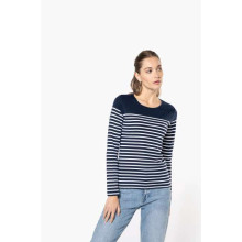 T-majica Kariban LADIES’ LONG-SLEEVED BRETON STRIPE TOP KA386