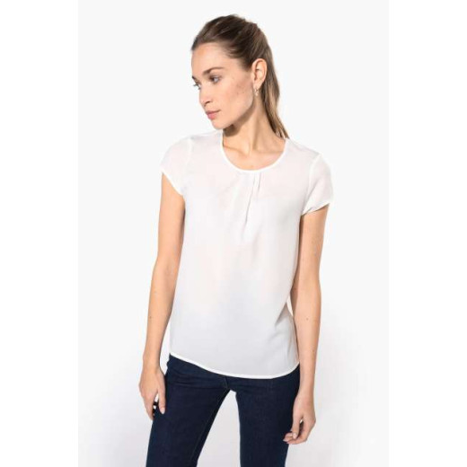 Srajca / Pulover Kariban LADIES' SHORT-SLEEVED CREPE BLOUSE KA5002