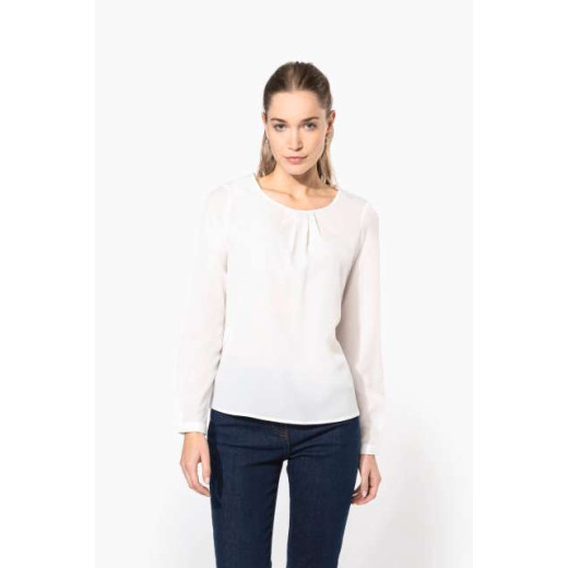Srajca / Pulover Kariban LADIES' LONG-SLEEVED CREPE BLOUSE KA5003