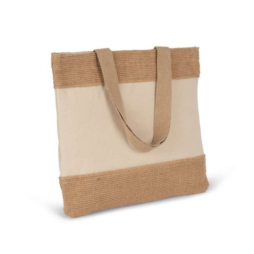 Torba Kimood SHOPPING BAG IN COTTON AND WOVEN JUTE THREADS KI0294