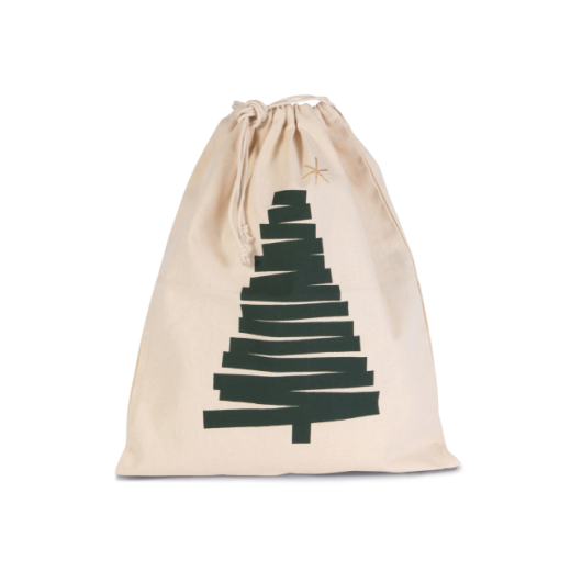 Torba Kimood COTTON BAG WITH CHRISTMAS TREE DESIGN AND DRAWCORD CLOSURE KI0746