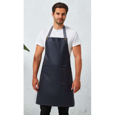 Premier 'DISTRICT' WAXED LOOK DENIM BIB APRON PR134