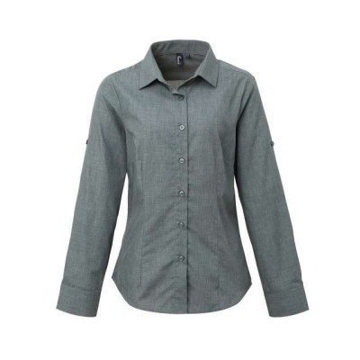 Srajca / Pulover Premier WOMEN'S CROSS-DYE ROLL SLEEVE POPLIN BAR SHIRT PR317