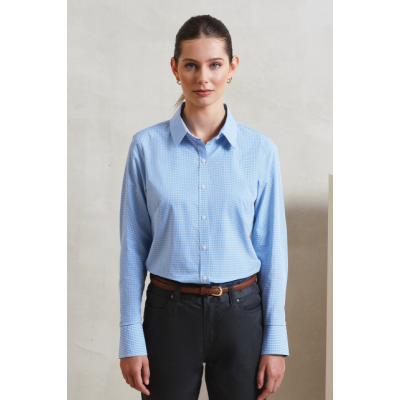 Srajca / Pulover Premier WOMEN'S LONG SLEEVE GINGHAM MICROCHECK SHIRT PR320