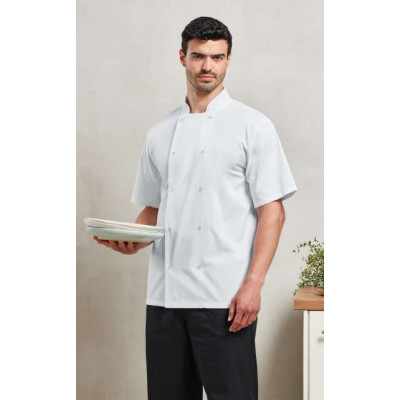 Premier CHEF'S SHORT SLEEVE STUD JACKET PR664