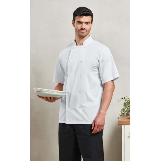Premier CHEF'S SHORT SLEEVE STUD JACKET PR664