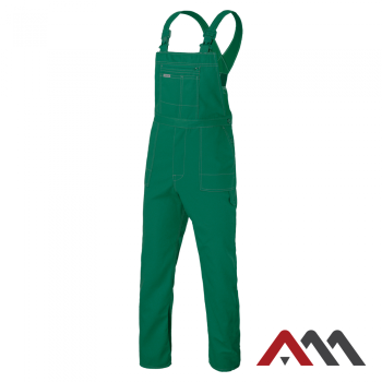 Delovne farmer hlače z naramnicami BIB - ZELENE